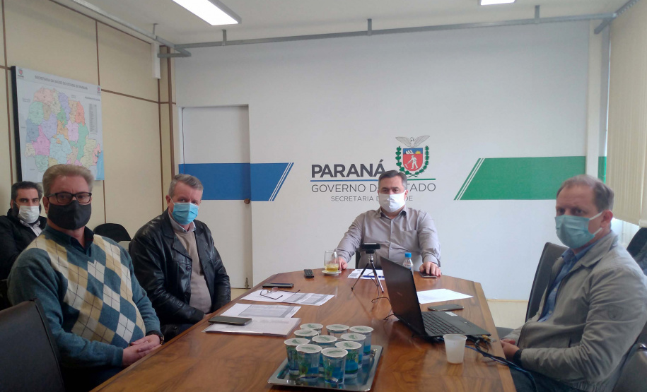 O secretário de Estado da Saúde Beto Preto participou de uma videoconferência nesta quinta-feira (16) com os integrantes da Comissão Externa de Enfrentamento da Pandemia da Covid-19 da Câmara dos Deputados. Participaram o ministro interino da Saúde, Eduardo Pazuello, e a bancada federal do Paraná para discutir a situação pandemia. Foto:  Antonio Américo/SESA