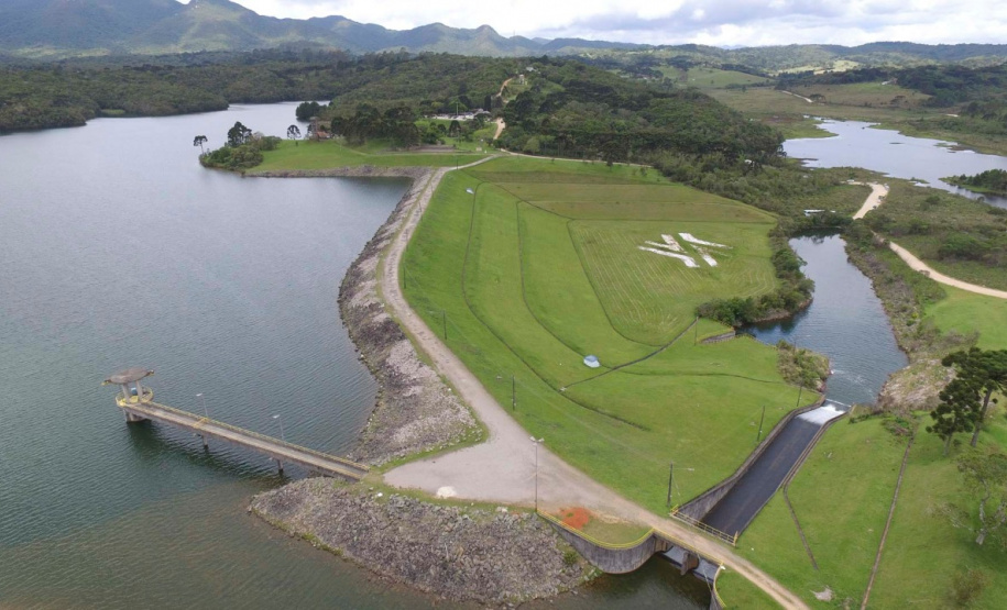 Barragem antes da estiagem.Foto: Sanepar