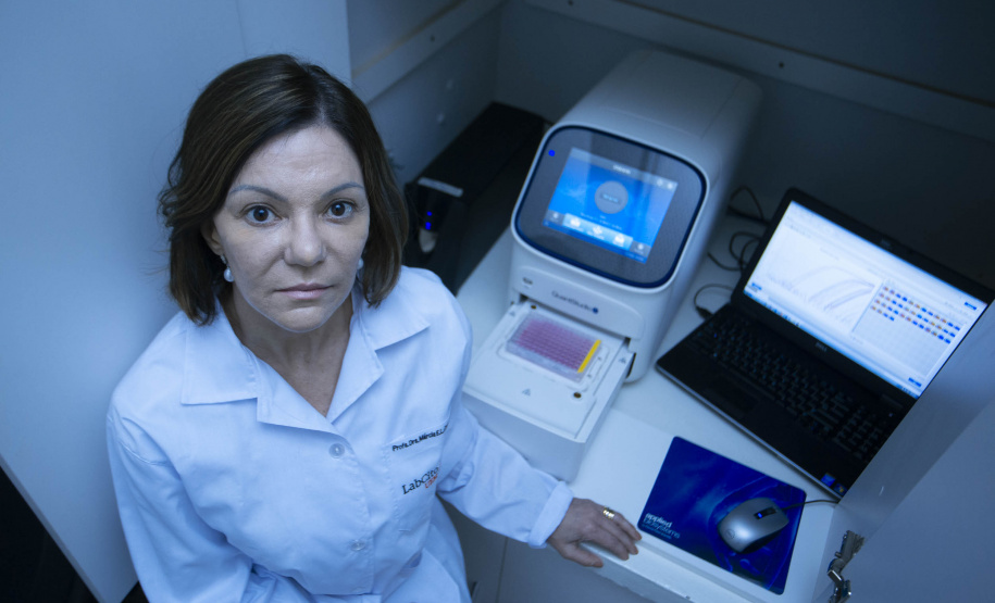Pesquisadores da Universidade Estadual de Maringá (UEM) darão início, até o final de julho, a duas importantes pesquisas sobre o novo coronavírus. De acordo com a professora e pesquisadora Márcia Consolaro, do Departamento de Análises Clínicas e Biomedicina (DAB) da UEM, e coordenadora local dos dois estudos, o objetivo é compreender a interação do vírus com o organismo e seu comportamento na sociedade, assim como as taxas de transmissibilidade.  FOTO:UEM