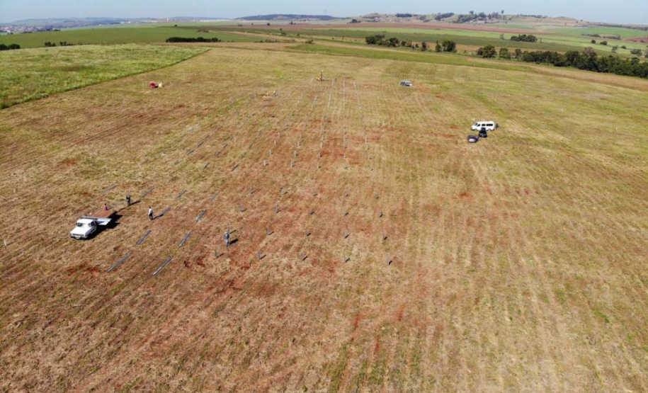 Obra de usina solar da Copel em Bandeirantes segue durante quarentena 
.Foto:Copel