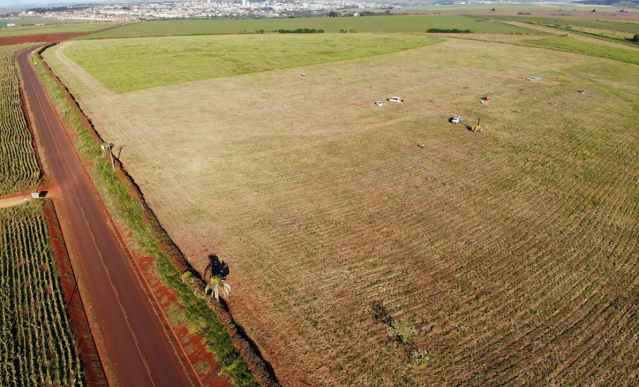 Obra de usina solar da Copel em Bandeirantes segue durante quarentena 
.Foto:Copel