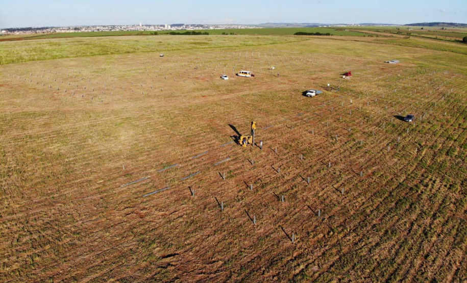 Obra de usina solar da Copel em Bandeirantes segue durante quarentena 
.Foto:Copel