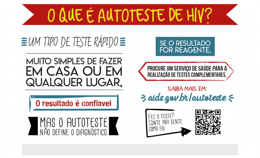 Saúde disponibiliza autoteste de HIV a todos os municípios