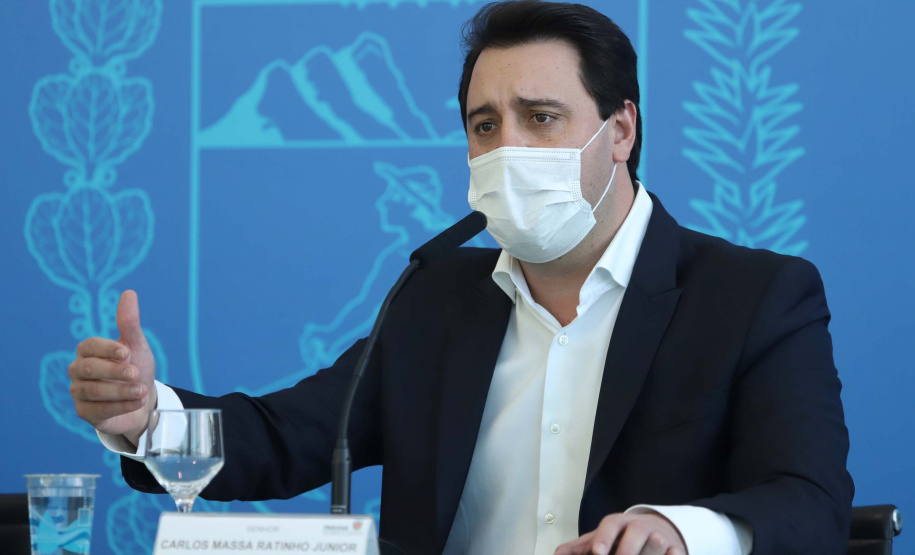 Governador Carlos Massa Ratinho Junior, recebe o ministro interino Eduardo Pazuello.