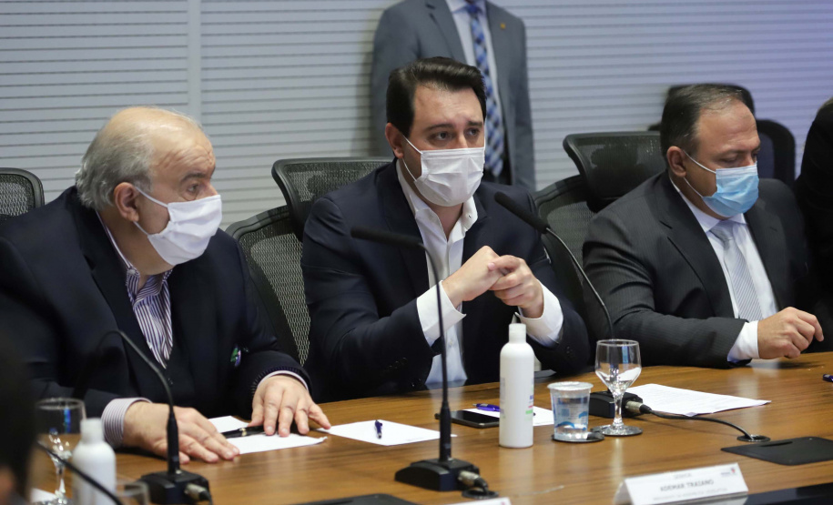 Governador Carlos Massa Ratinho Junior, recebe o ministro interino Eduardo Pazuello.