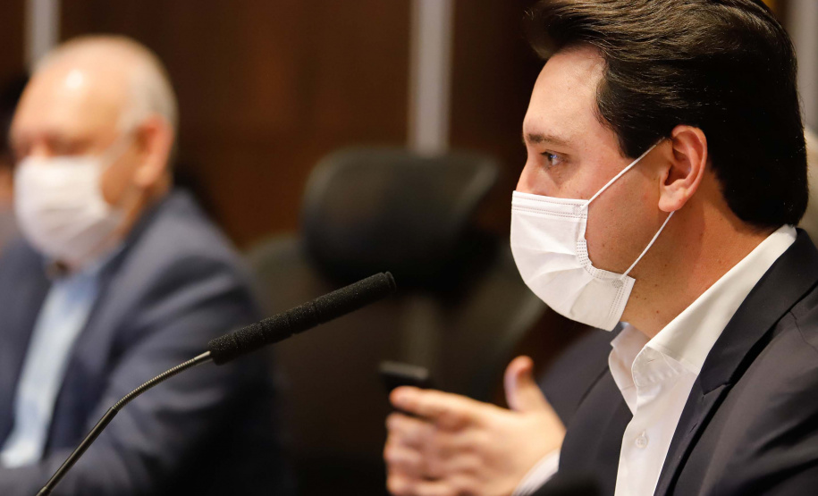 Governador Carlos Massa Ratinho Junior, recebe o ministro interino Eduardo Pazuello.