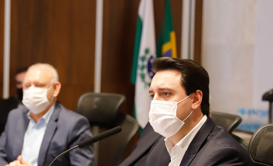 Governador Carlos Massa Ratinho Junior, recebe o ministro interino Eduardo Pazuello.