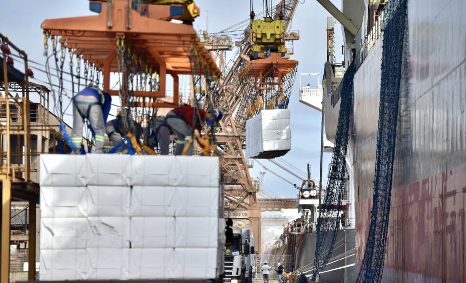 O Porto de Paranaguá faz nesta semana uma operação diferente. O navio Penguin Arrow, atracado no berço 215, opera, simultaneamente, dois tipos de cargas diferentes. Ao mesmo tempo que descarrega malte, é embarcada 45.758 toneladas de celulose – a segunda maior quantidade do produto movimentada no porto paranaense.