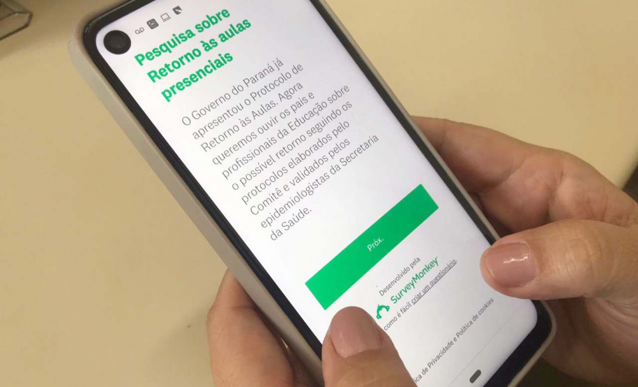 Educação faz pesquisa para ouvir opinião dos pais e dos professores sobre o retorno às aulas. Foto:SEED