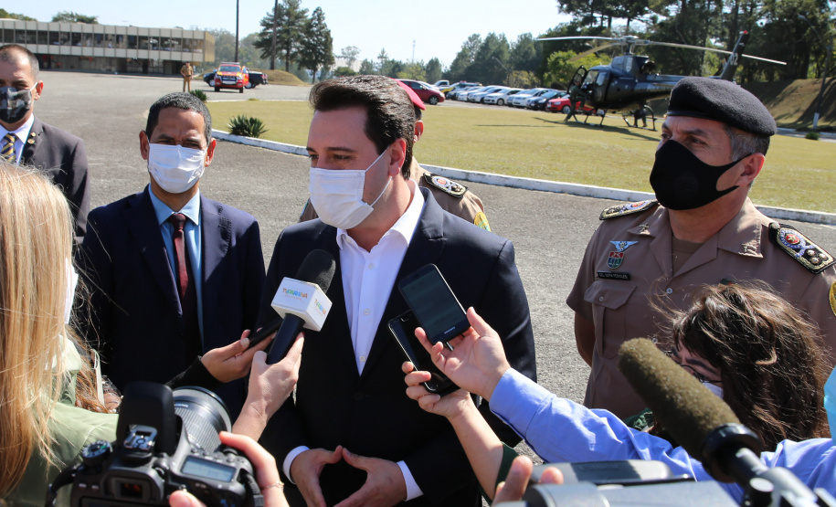 O Governador Carlos Massa Ratinho Junior entrega nesta segunda-feira (10/08), a reforma, melhorias e ampliacao da Academia Policial Militar do Guatupê - bloco 3 e novas  viaturas.  Curitiba, 10/08/2020 - Foto: Geraldo Bubniak/AEN
