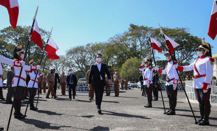 O Governador Carlos Massa Ratinho Junior entrega nesta segunda-feira (10/08), a reforma, melhorias e ampliacao da Academia Policial Militar do Guatupê - bloco 3 e novas  viaturas.  Curitiba, 10/08/2020 - Foto: Geraldo Bubniak/AEN