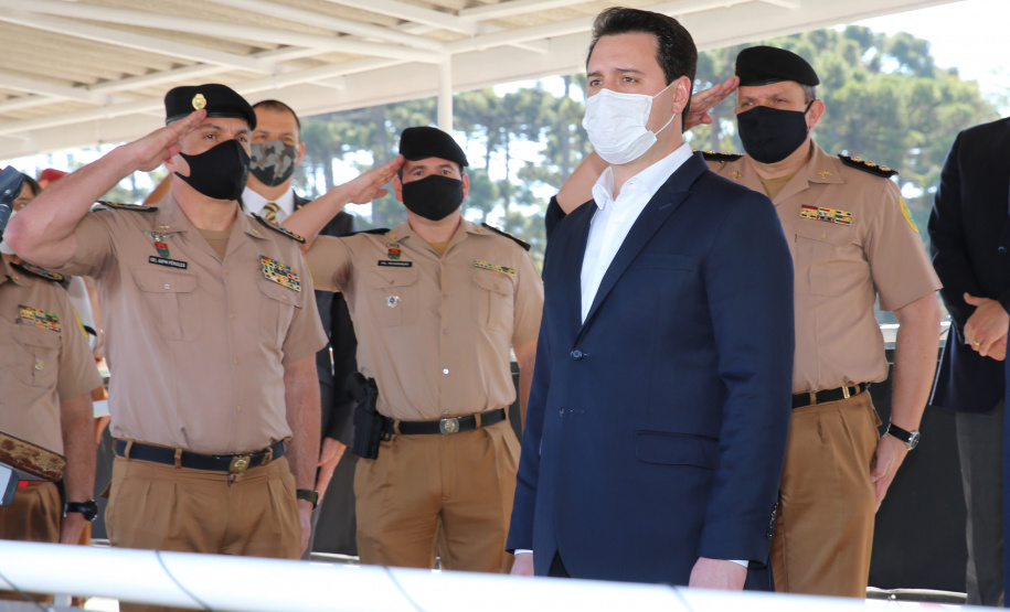 O Governador Carlos Massa Ratinho Junior entrega nesta segunda-feira (10/08), a reforma, melhorias e ampliacao da Academia Policial Militar do Guatupê - bloco 3 e novas  viaturas.  Curitiba, 10/08/2020 - Foto: Geraldo Bubniak/AEN