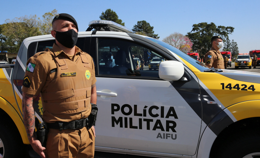 O Governador Carlos Massa Ratinho Junior entrega nesta segunda-feira (10/08), a reforma, melhorias e ampliacao da Academia Policial Militar do Guatupê - bloco 3 e novas  viaturas.  Curitiba, 10/08/2020 - Foto: Geraldo Bubniak/AEN