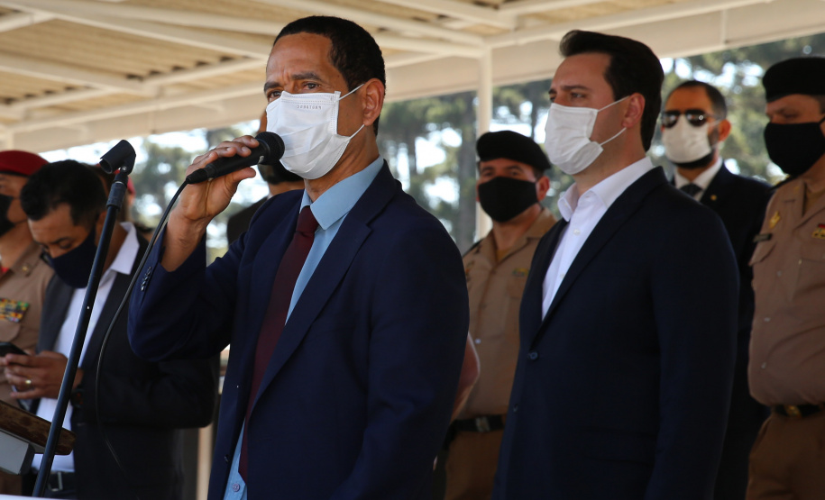 O Governador Carlos Massa Ratinho Junior entrega nesta segunda-feira (10/08), a reforma, melhorias e ampliacao da Academia Policial Militar do Guatupê - bloco 3 e novas  viaturas.  Curitiba, 10/08/2020 - Foto: Geraldo Bubniak/AEN