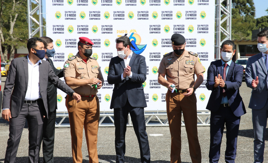 O Governador Carlos Massa Ratinho Junior entrega nesta segunda-feira (10/08), a reforma, melhorias e ampliacao da Academia Policial Militar do Guatupê - bloco 3 e novas  viaturas.  Curitiba, 10/08/2020 - Foto: Geraldo Bubniak/AEN
