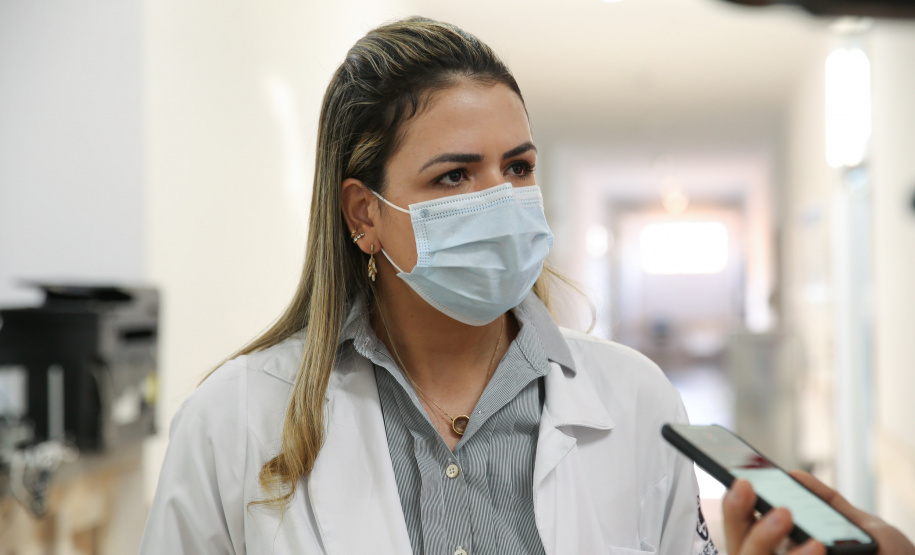Entrevista da  Drª Bruna R. Lopes de Mello  no Hospital Santa Clara, em Colorado, na região Norte do Paraná.   03/08/2020 -  Foto: Geraldo Bubniak/AEN