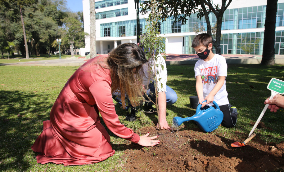 Floresce PR O Governador Carlos Massa Ratinho Junior participa nesta sexta-feira (28), da campanha Floresce Paraná, em comemoração ao Dia Nacional do Voluntariado. A ação é liderada pela primeira-dama do Estado e presidente do Conselho de Ação Solidária, Luciana Saito Massa. Acompanhados do secretário do Desenvolvimento Sustentável e do Turismo, Marcio Nunes. Curitiba, 28/08/2020. Foto: Geraldo Bubniak/AEN