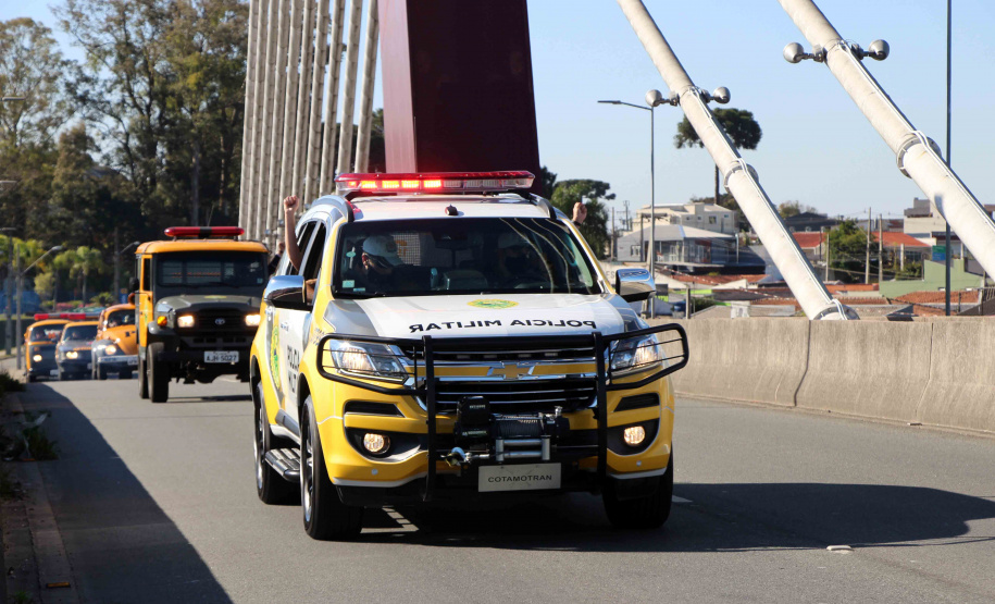 Curitiba, 29 de Agosto de 2020. Desfile de viaturas da PMPR.