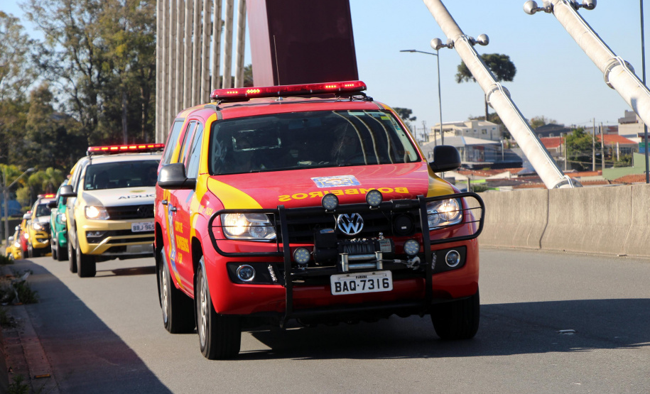 29-08-2020 Desfile de viaturas da PMPR. Curitiba, 29 de Agosto de 2020. Desfile de viaturas da PMPR.