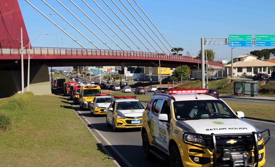 29-08-2020 Desfile de viaturas da PMPR. Curitiba, 29 de Agosto de 2020. Desfile de viaturas da PMPR.