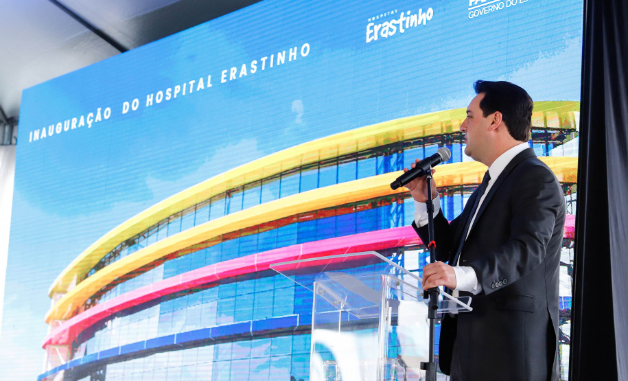 O governador Carlos Massa Ratinho Junior participou nesta terça-feira (01), em Curitiba, da inauguração do Erastinho, o primeiro hospital oncopediátrico do Sul do País.