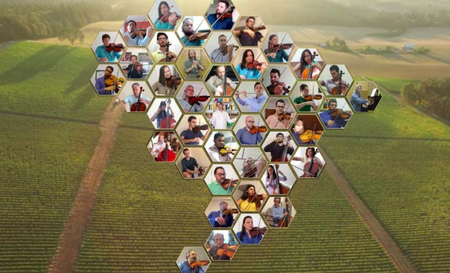 O mês de setembro começou com concerto virtual na Orquestra Sinfônica do Paraná em homenagem aos trabalhadores do campo. A obra apresentada nesta terça-feira (01) foi O Cio da Terra, de Chico Buarque e Milton Nascimento. O vídeo está disponível nas redes sociais do BRDE e do Instituto de Apoio à Orquestra Sinfônica do Paraná. Imagem: Reprodução Youtube
