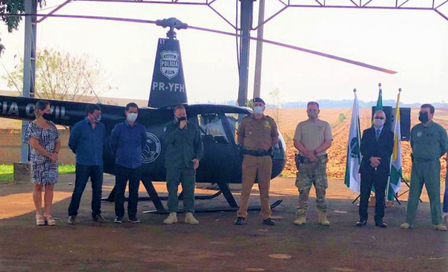 Para intensificar a segurança nas fronteiras, Polícia Civil inaugura base aérea no oeste do Paraná. Foto:SESP