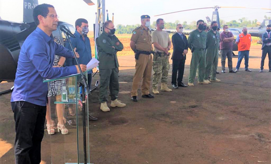 Para intensificar a segurança nas fronteiras, Polícia Civil inaugura base aérea no oeste do Paraná. Foto:SESP