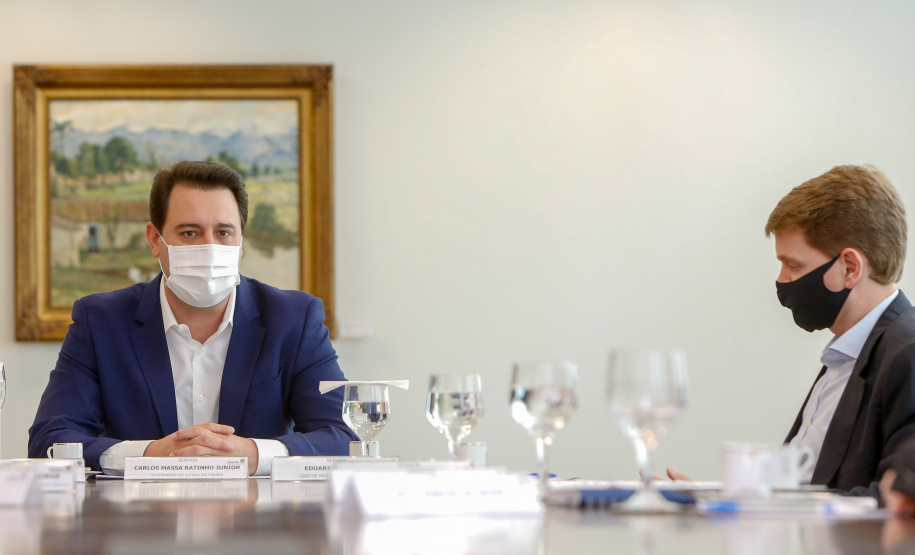 15.09.2020 Reunião do governador Carlos Massa Ratinho Junior com Eduardo Muffato do Grupo Muffato.Foto Gilson Abreu/AEN