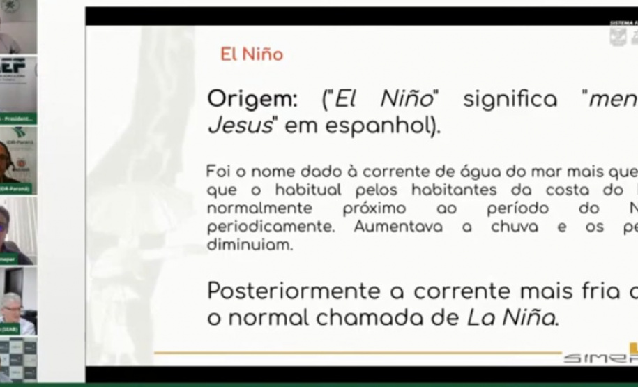 Live debate influência do La Niña na agricultura do Paraná