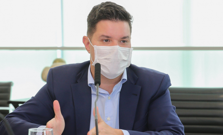 O governador Carlos Massa Ratinho Junior participa nesta segunda-feira (21) da reunião com a equipe de governo.  21/09/2020 - Foto: Geraldo Bubniak/AEN