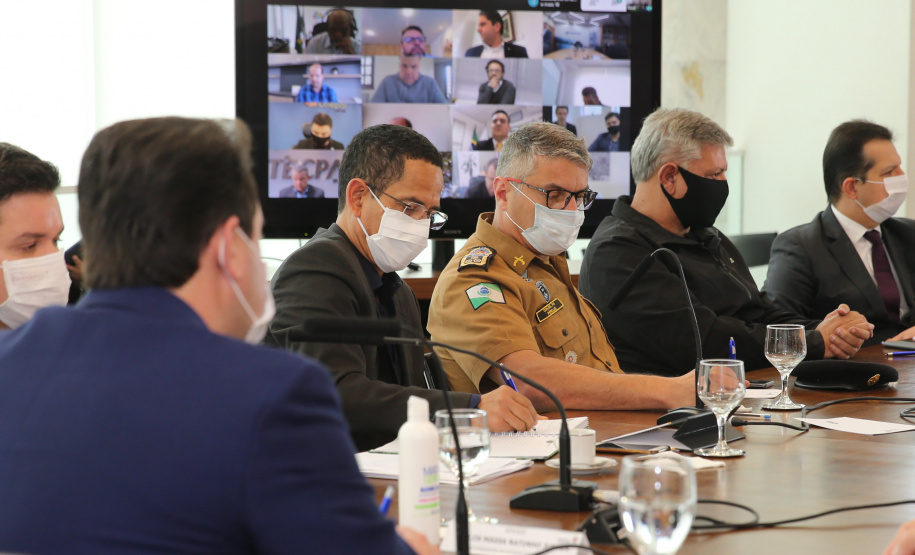 O governador Carlos Massa Ratinho Junior participa nesta segunda-feira (21) da reunião com a equipe de governo.  21/09/2020 - Foto: Geraldo Bubniak/AEN