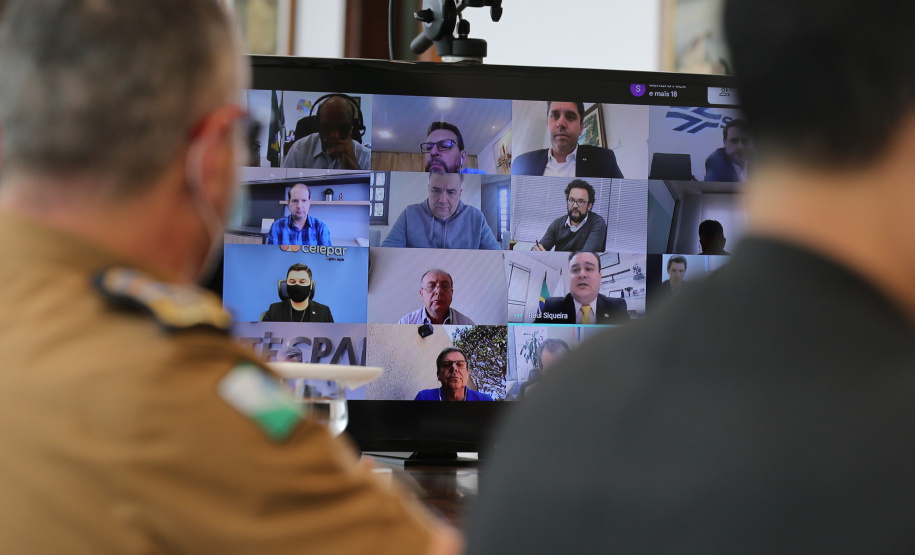 O governador Carlos Massa Ratinho Junior participa nesta segunda-feira (21) da reunião com a equipe de governo.  21/09/2020 - Foto: Geraldo Bubniak/AEN