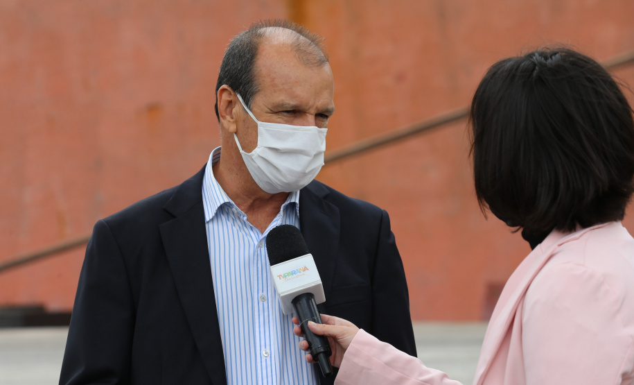 O governador Carlos Massa Ratinho Júnior inaugura nesta terça-feira (22),  o novo berço 201, no Porto de Paranaguá. Com investimentos de R$ 201,7 milhões, a ampliação do cais vai aumentar em 140% a capacidade atual de movimentação e autoriza a contratação do projeto para obras de derrocamento submarino do maciço rochoso conhecido como Palanganas. pMiguel Trami, presidente da Alcoolpar em entrevista.  Paranagua, 22/09/2020 - Foto: Geraldo Bubniak/AEN