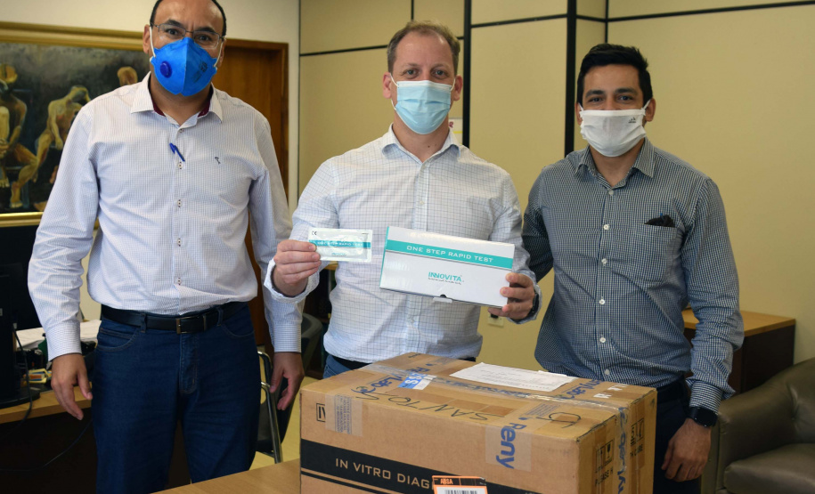 Sesa recebe testes rápidos de empresa em parceria com o Tecpar .Foto:SESA