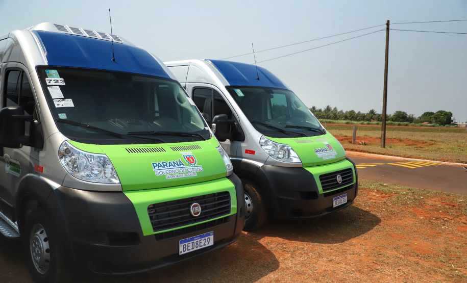 O governador Carlos Massa Ratinho Junior inaugurou nesta quinta-feira (1º) a pavimentação asfáltica da Estrada São Manoel, em São Jorge do Patrocínio, na região Noroeste, e anunciou novos investimentos para o município em pavimentações urbanas e de estradas rurais, veículos e iluminação pública.  Foto: Jose Fernando Ogura/AEN