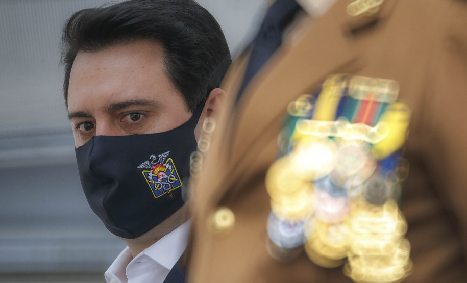 Curitiba-08-10-2020 - Governador Carlos Massa Ratinho Junior, participa do  108° Aniversário do Corpo de Bombeiros da Polícia Militar do Paraná- Foto : Jonathan Campos / AEN