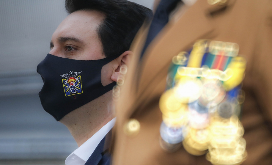 Curitiba-08-10-2020 - Governador Carlos Massa Ratinho Junior, participa do  108° Aniversário do Corpo de Bombeiros da Polícia Militar do Paraná- Foto : Jonathan Campos / AEN