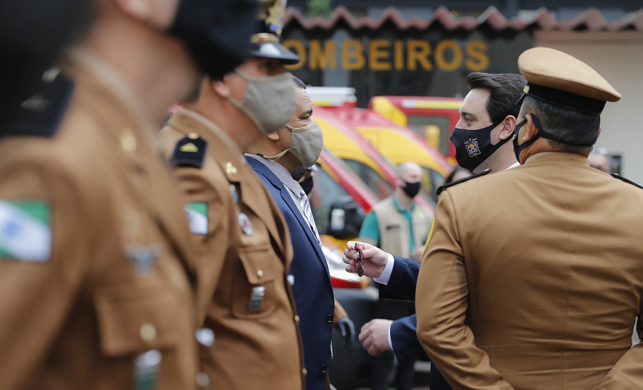 Curitiba-08-10-2020 - Governador Carlos Massa Ratinho Junior, participa do  108° Aniversário do Corpo de Bombeiros da Polícia Militar do Paraná- Foto : Jonathan Campos / AEN