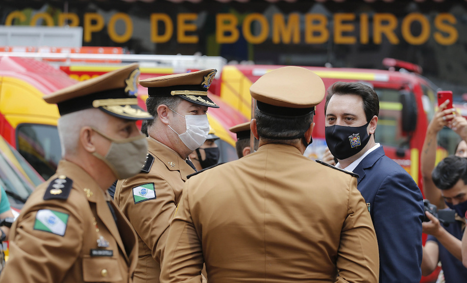 Curitiba-08-10-2020 - Governador Carlos Massa Ratinho Junior, participa do  108° Aniversário do Corpo de Bombeiros da Polícia Militar do Paraná- Foto : Jonathan Campos / AEN