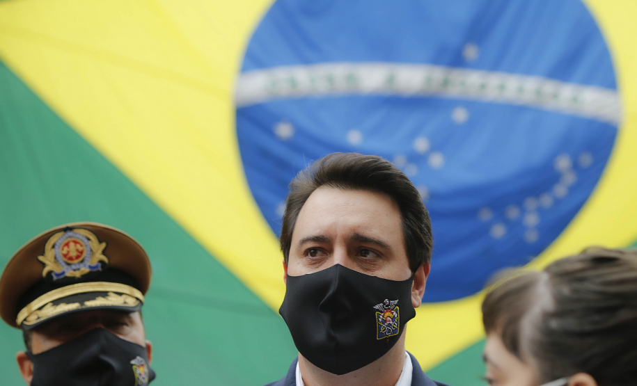 Curitiba-08-10-2020 - Governador Carlos Massa Ratinho Junior, participa do  108° Aniversário do Corpo de Bombeiros da Polícia Militar do Paraná- Foto : Jonathan Campos / AEN