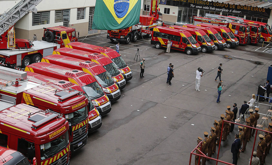 Curitiba-08-10-2020 - Governador Carlos Massa Ratinho Junior, participa do  108° Aniversário do Corpo de Bombeiros da Polícia Militar do Paraná- Foto : Jonathan Campos / AEN