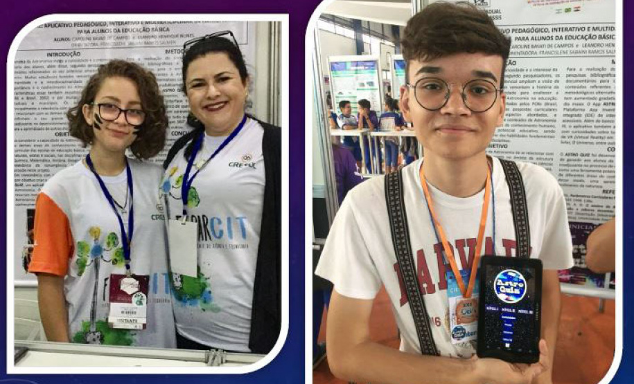 Alunos da Sala de Recursos para estudantes com altas habilidades e superdotação do Colégio Estadual Monteiro Lobato, de Sertanópolis, criaram o Astro Quiz. Premiado em diversas feiras de ciências regionais e nacionais, app está em fase de modernização e a intenção é disponibilizá-lo nas plataformas do App Store em 2022.

Foto: SEED