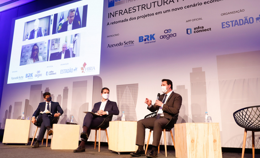 O governador Carlos Massa Ratinho Junior apresentou nesta quarta-feira (28), em São Paulo, durante a conferência Infraestrutura, PPP’s e Concessões, oportunidades para investimentos de grupos privados no Paraná. Ele fez também um balanço da situação econômica do Estado e ressaltou a necessidade de parcerias para alavancar a retomada após a crise causada pela pandemia do novo coronavírus.