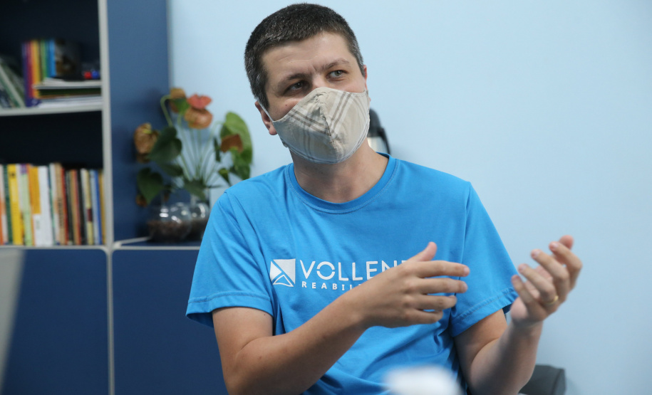 FEITO NO PARANA - Fundaçao Educere  e? uma incubadora de empresas de base tecnológica diferenciada pelo ambiente e network colaborativo em Campo Mourao. Entrevista com Jackson Bisi, Fundador da Vollenz e Presidente executivo da Fundação Educere 08/10/2020 - Foto: Geraldo Bubniak/AEN