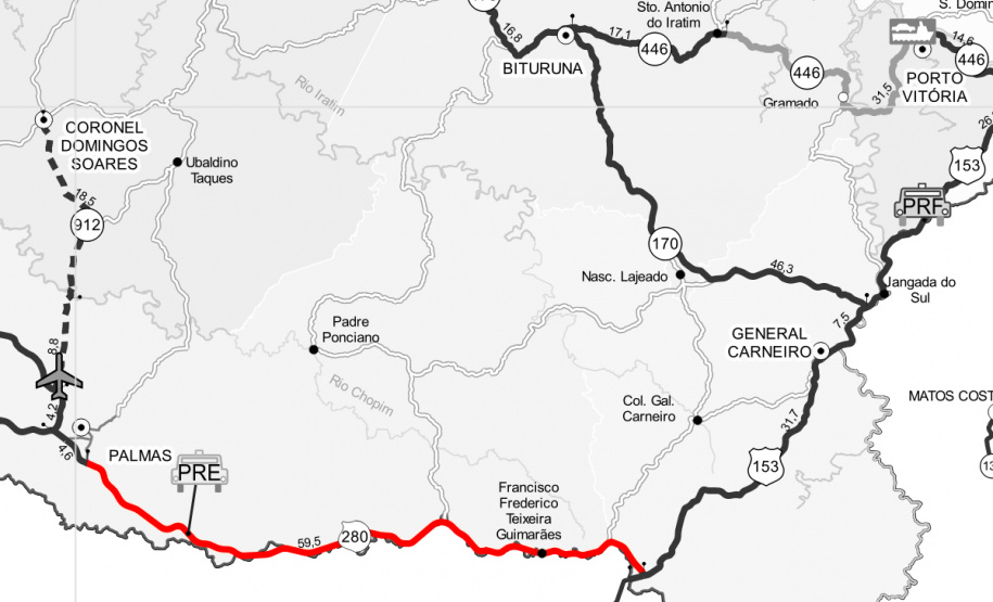 Edital de restauração da PRC-280 é prorrogado até dezembro. Foto:DER