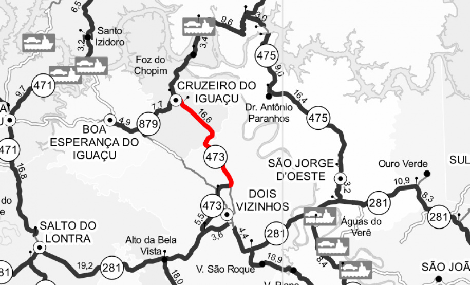 Serviços de conservação entre Dois Vizinhos e Cruzeiro do Iguaçu.