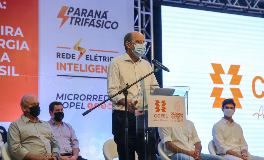 Copel Palotina O governador Carlos Massa Ratinho Junior e o presidente da Copel, Daniel Pimentel Slaviero, apresentam nesta quarta-feira (18), em Palotina, no Oeste do Estado, uma chamada pública para a contratação de energia proveniente de autogeradores, na CVale em Palotina.Palotina, 18/11/2020 - Foto: Geraldo Bubniak/AEN