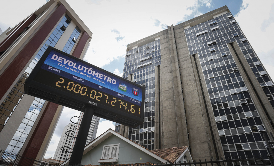 Curitiba -20-11-2020 - Devolutômetro - O Nota Paraná atingiu hoje a marca de R$ 2 bilhão em valores liberados aos participantes do programa- Foto: Jonathan Campos/ AEN