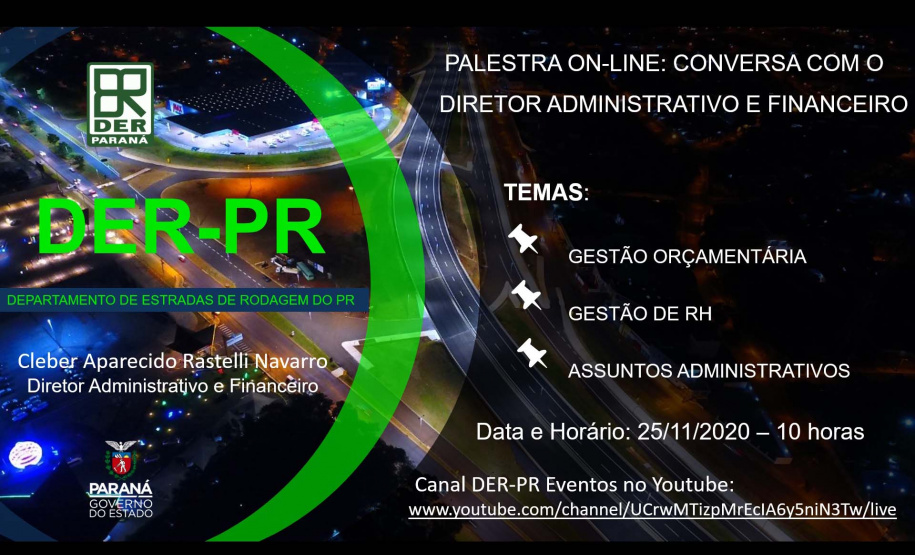 DER trata de orçamento e recursos humanos em live